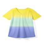 Short-Sleeve V-Neck Shirred Tee image number null