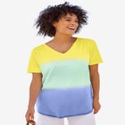 Short-Sleeve V-Neck Shirred Tee image number null