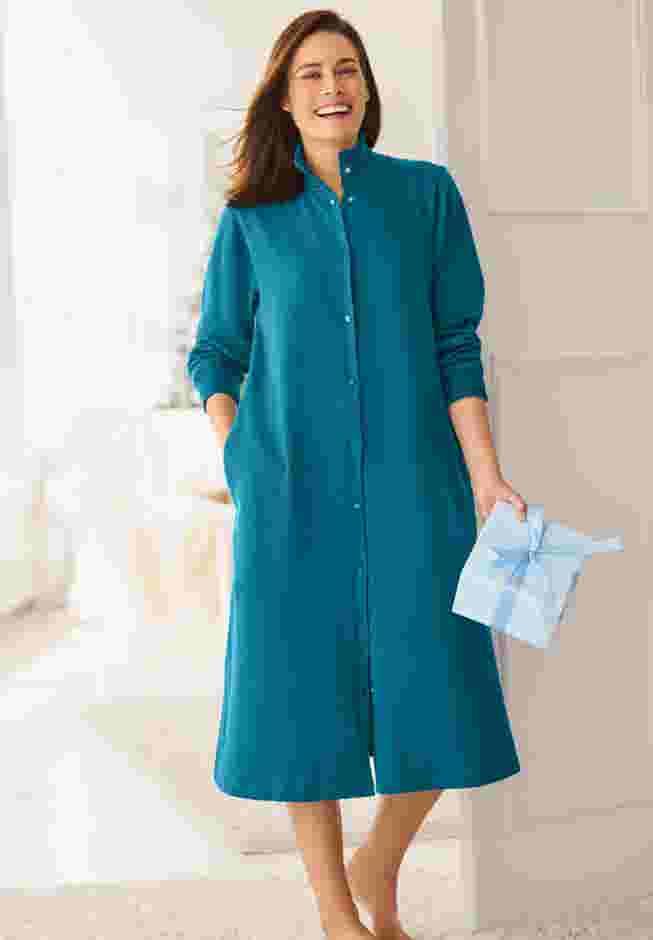 Only Necessities® Fleece Snap-Front Robe image number 0