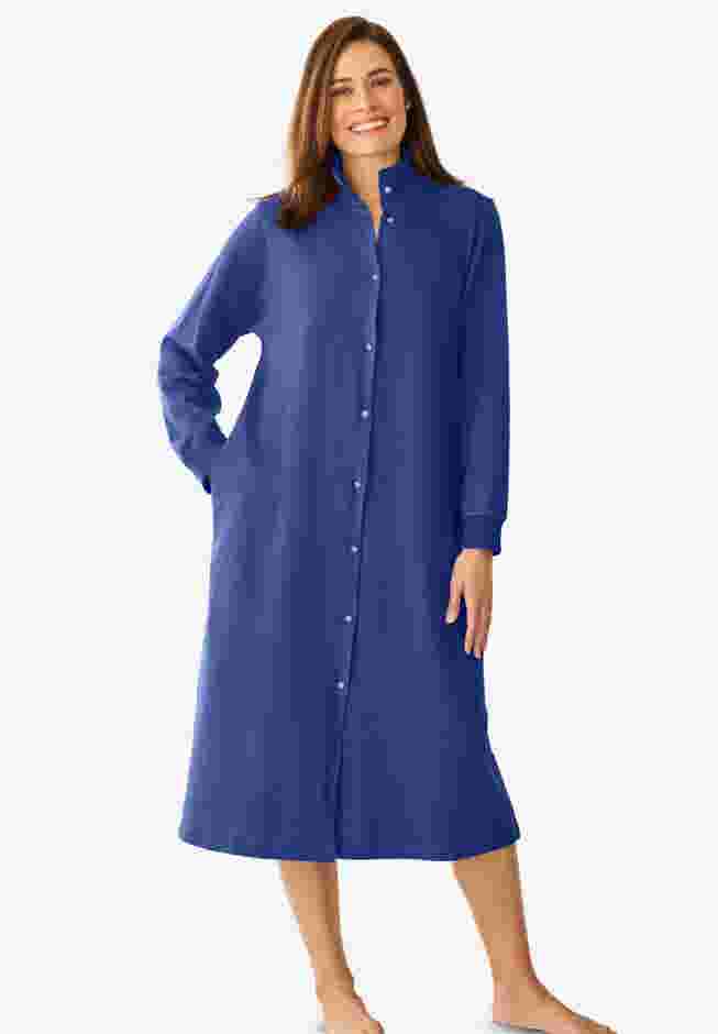 Only Necessities® Fleece Snap-Front Robe image number 0
