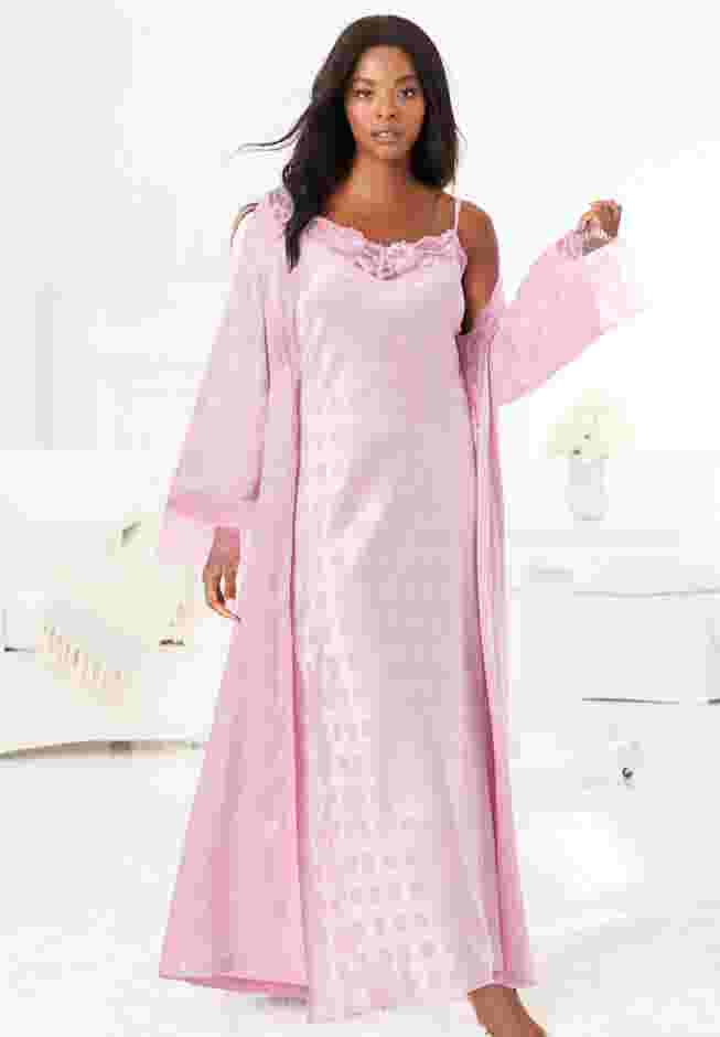 The Luxe Satin Long Peignoir Set image number 6