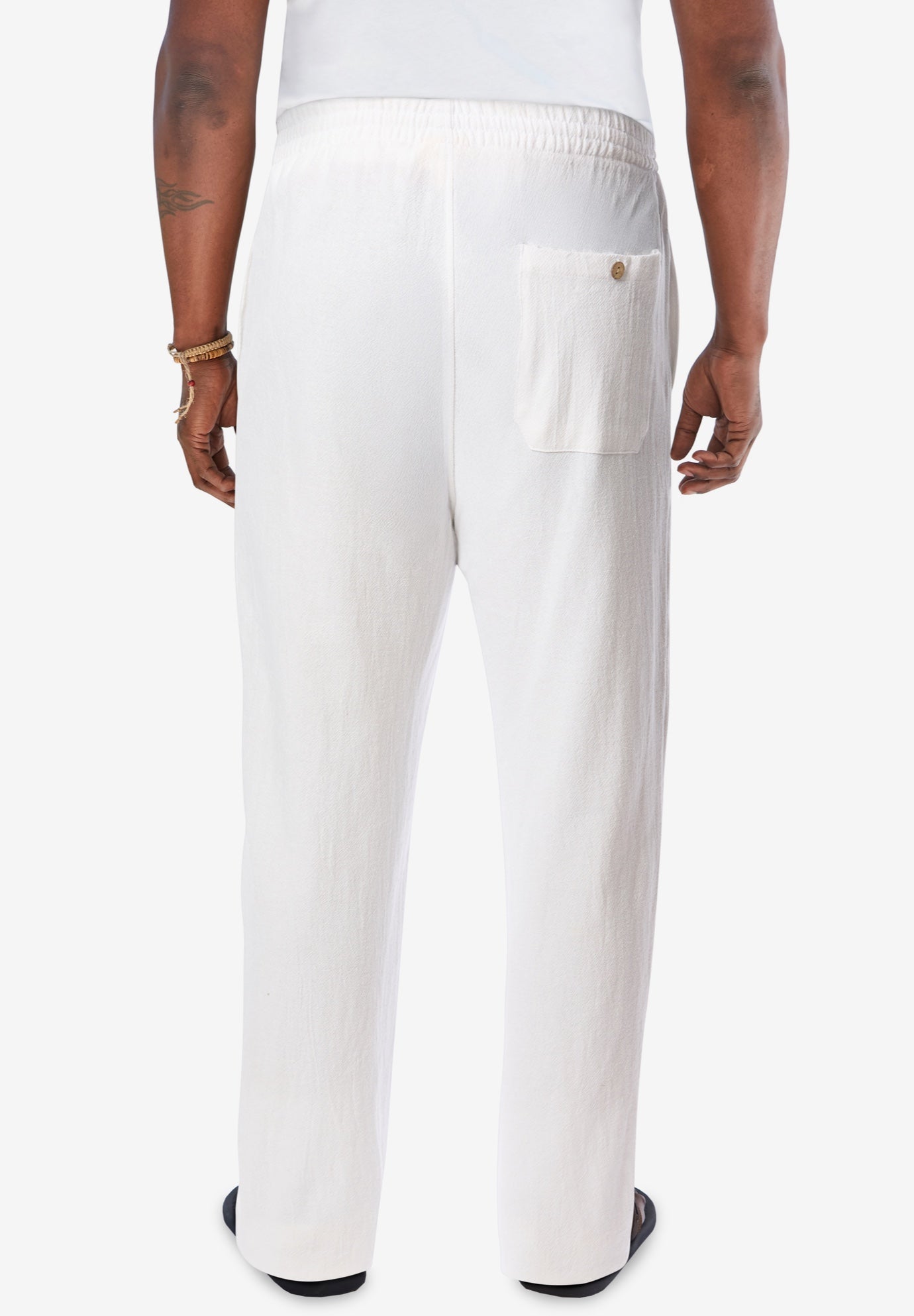 Elastic Waist Gauze Cotton Pants image number 2