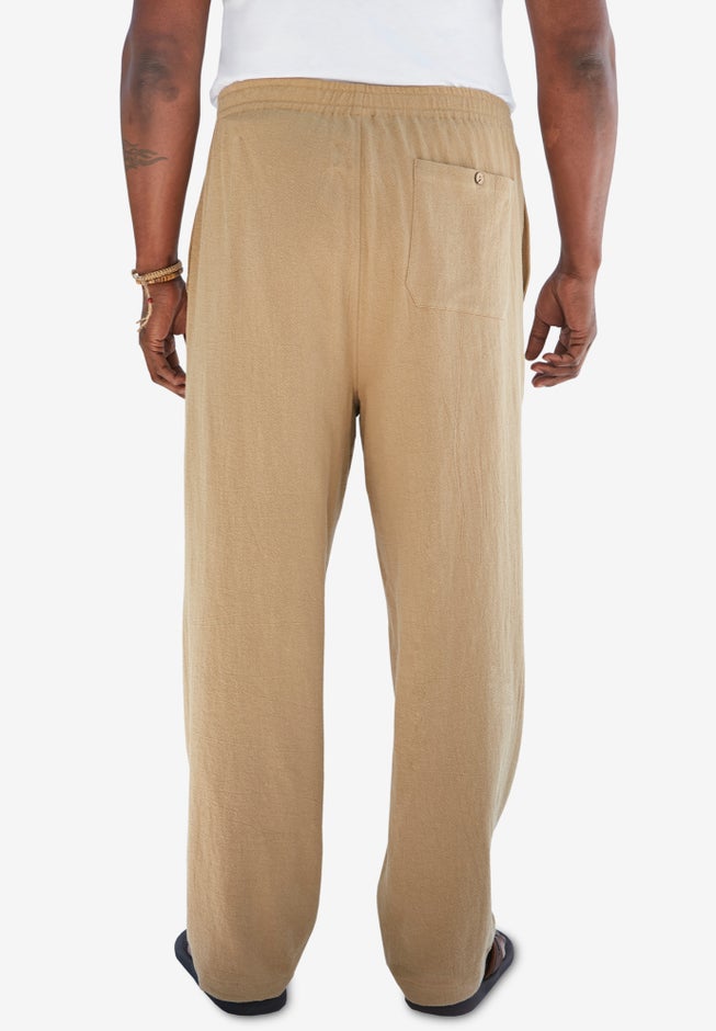 Elastic Waist Gauze Cotton Pants image number 1