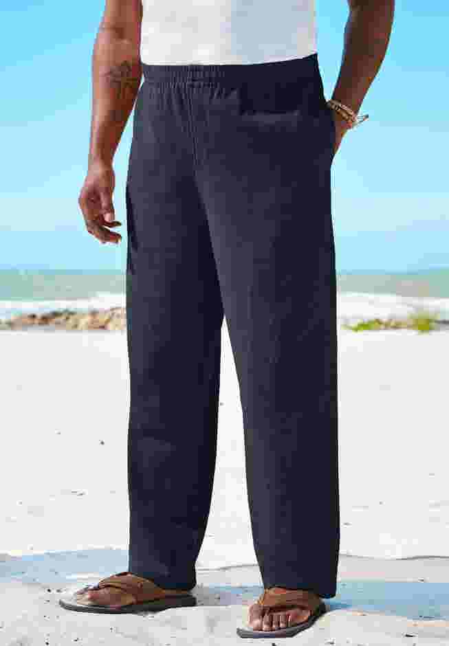 Elastic Waist Gauze Cotton Pants image number 0