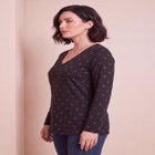 Plus Size Ultimate Long Sleeve V Neck Tee image number 2