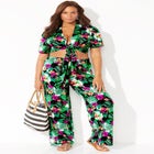 Raeann Tie Front Crop Top Cover Up image number null