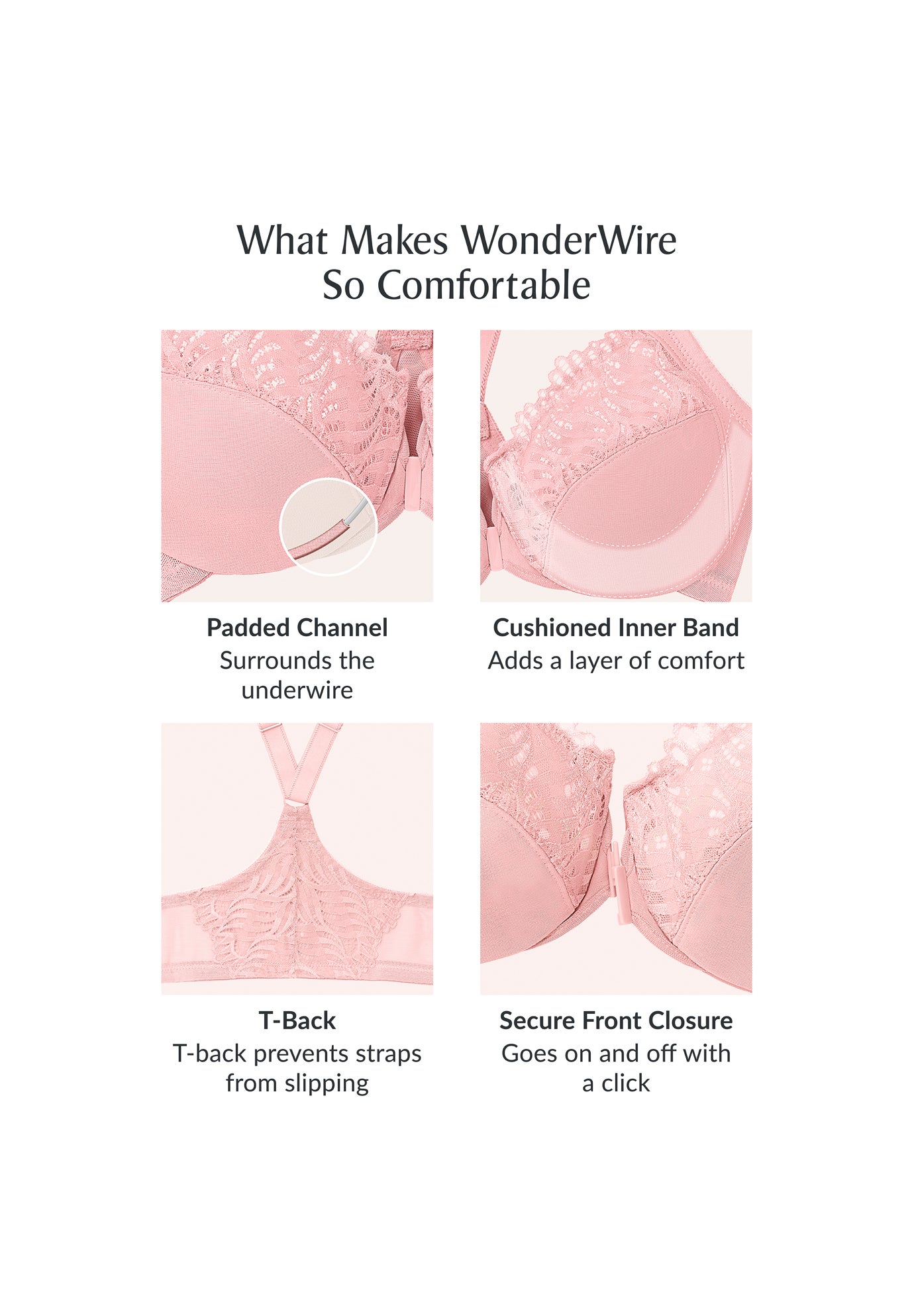 Wonderwire® Front Close T-Back Bra 1246 image number 3