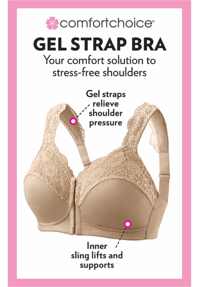 Front Close Wireless Gel Strap Bra image number 4