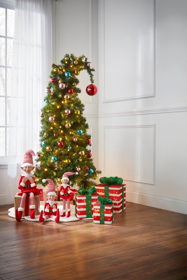 5’H Pre-lit Pre-Decorated Elf Hat Tree image number 0