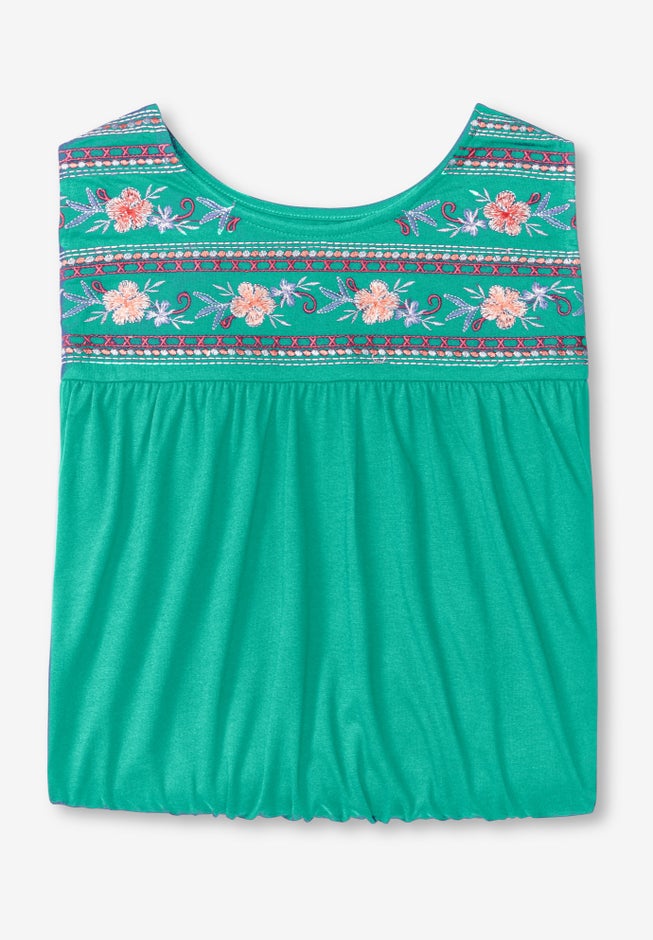 Embroidered Crewneck Tank image number null