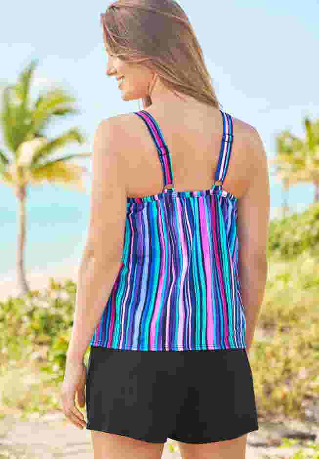 Tank Overlay Swim Romper image number 1