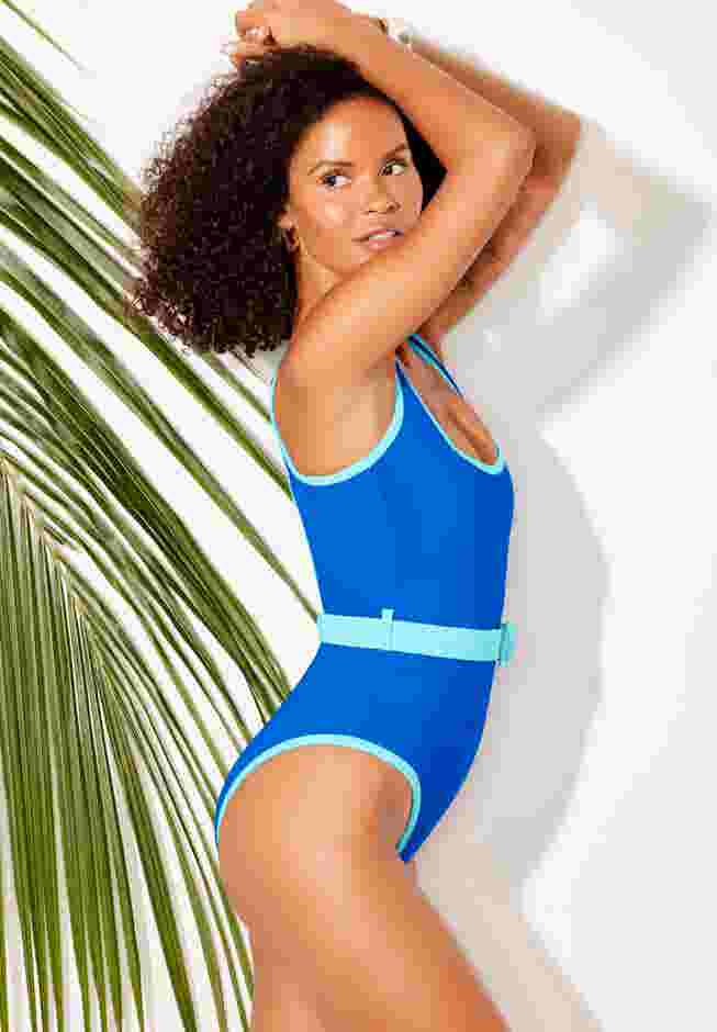 Belted One Piece Swimsuit image number 2