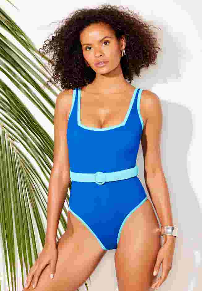 Belted One Piece Swimsuit image number 3