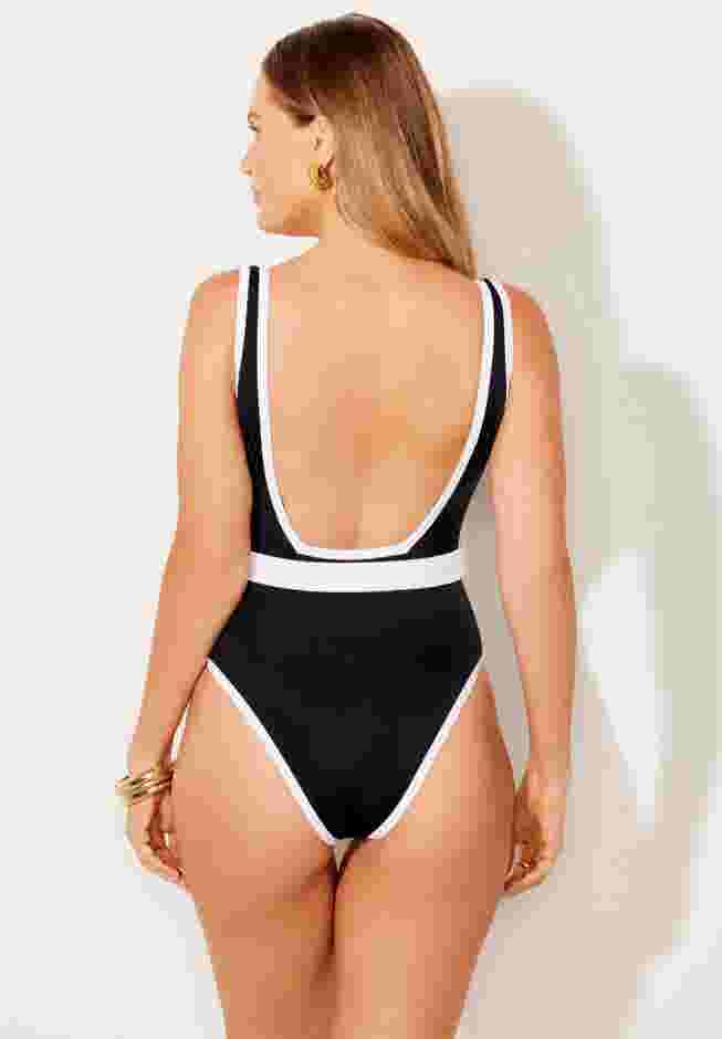 Belted One Piece Swimsuit image number 1