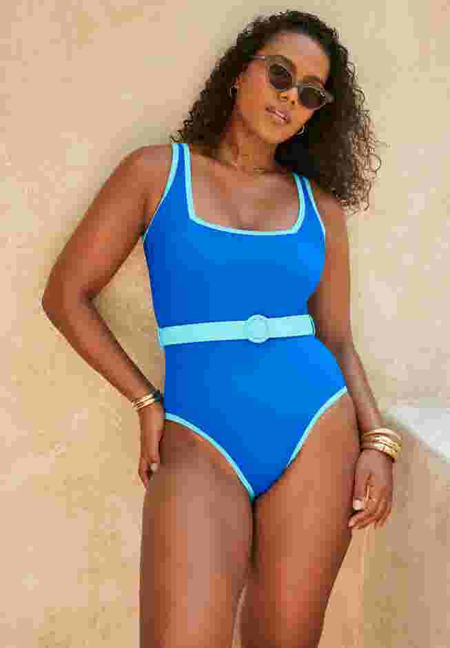 Belted One Piece Swimsuit image number 0