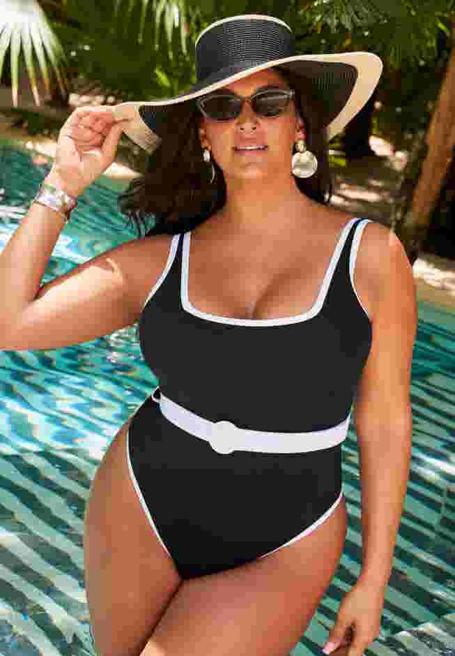 Belted One Piece Swimsuit image number 0