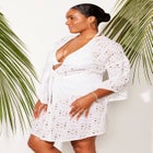 Open Front Eyelet Tunic Cover Up image number null