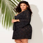 Open Front Eyelet Tunic Cover Up image number null