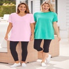 Perfect Printed Short-Sleeve V-Neck Tunic image number null