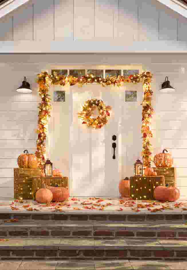 24" Pre-Lit Harvest Daisy Wreath image number 4