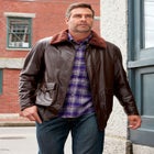 Leather Flight Bomber Jacket image number null