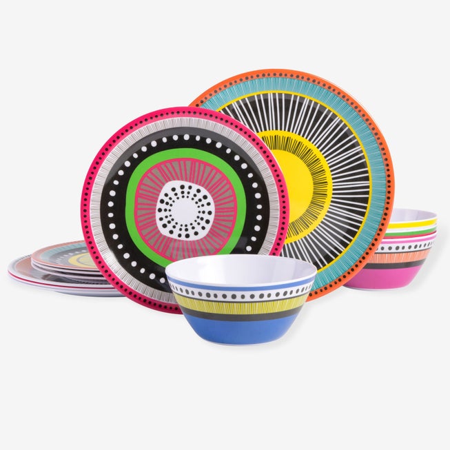 12-Pc. Almira Melamine Dinnerware Set image number null
