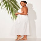 Crinkle Pleat Wrap Skirt Cover Up image number null