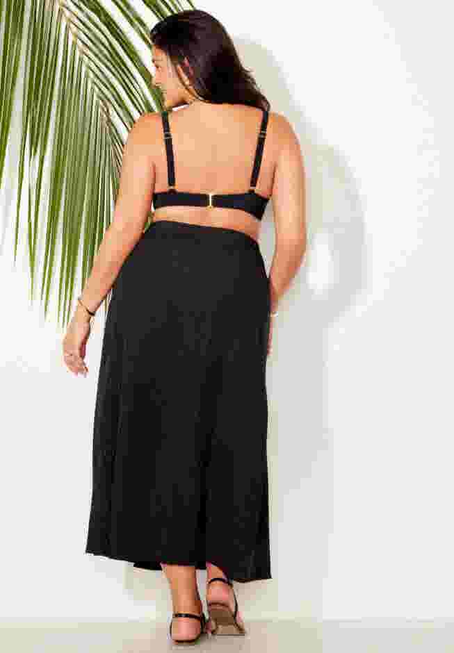 Crinkle Pleat Wrap Skirt Cover Up image number 1