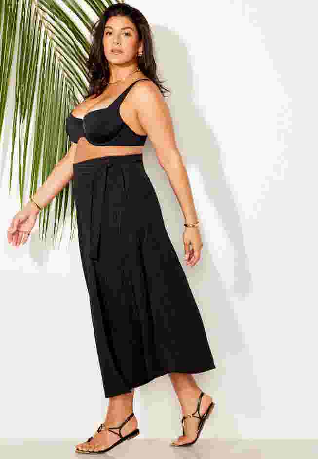 Crinkle Pleat Wrap Skirt Cover Up image number 2