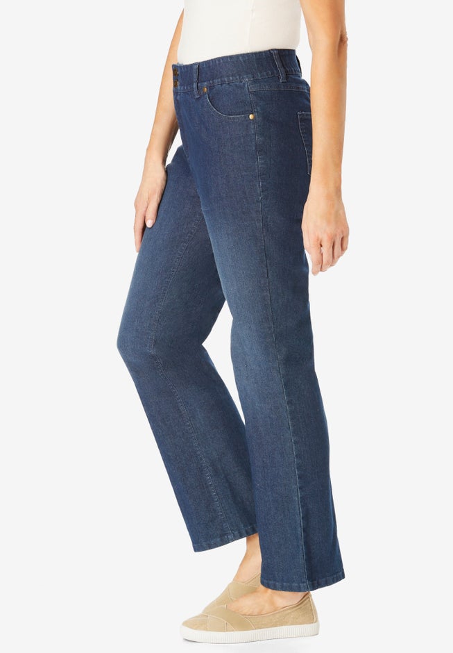 Stretch Built-in Slimming Panel Bootcut Jeans image number 2