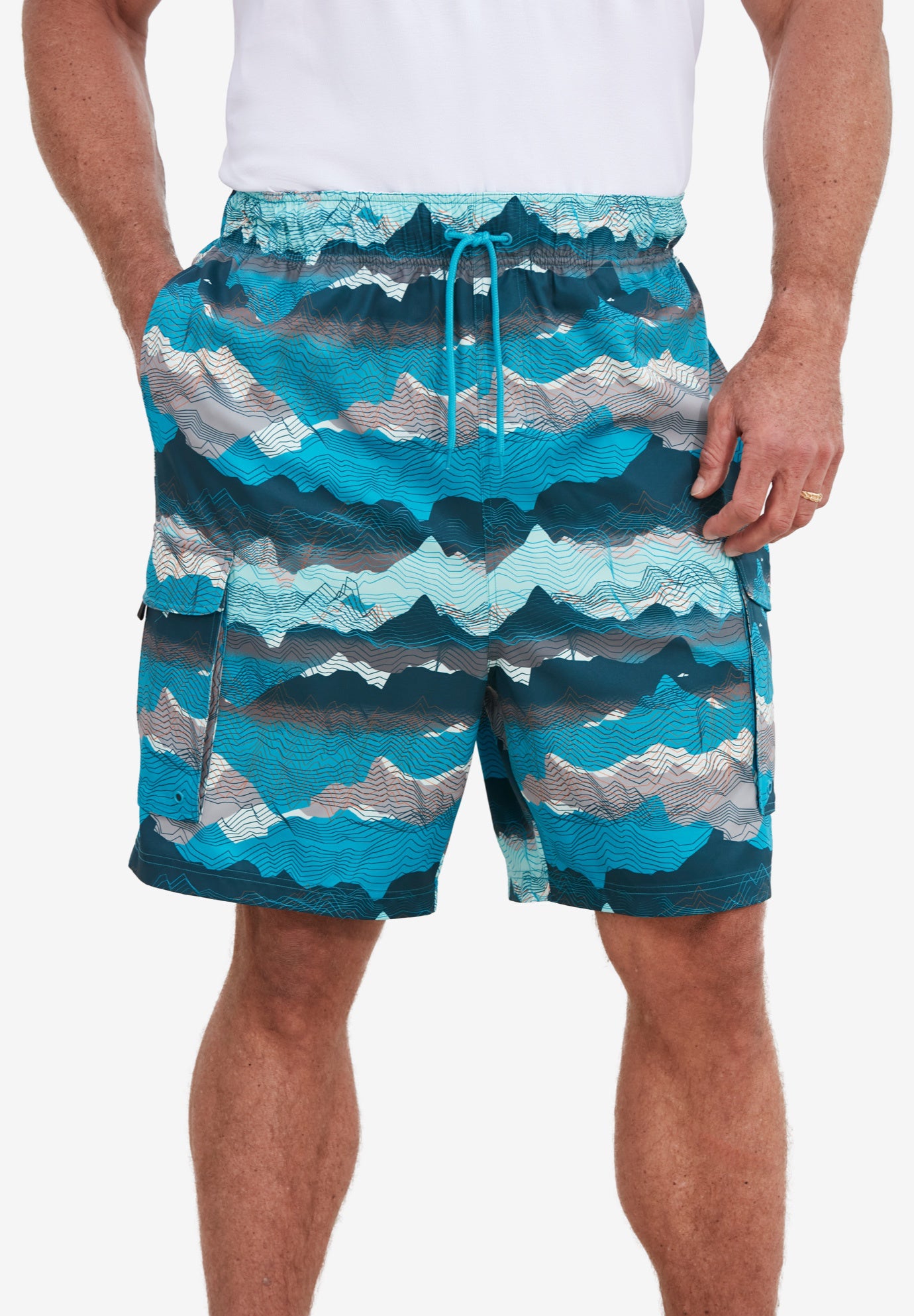 8" Flex Cargo Swim Trunks image number 3