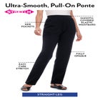 Straight-Leg Stretch Ponte-Knit Pull-On Pants image number null
