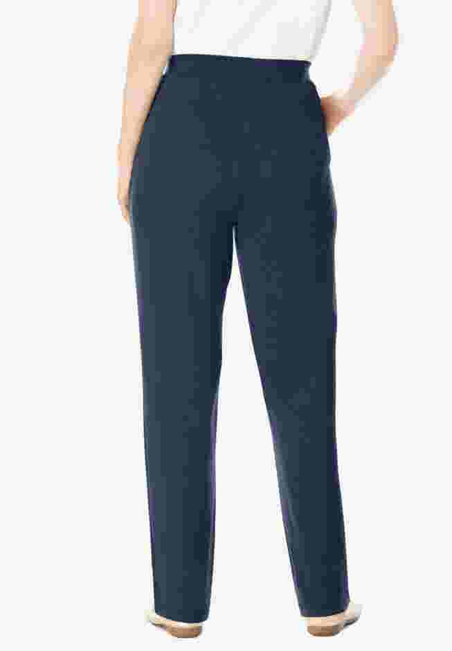 Womens Plus-Size Straight-Leg Stretch Ponte-Knit Pull-On Pants image number 1