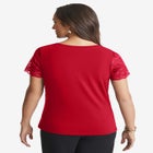 Stretch Lace Neckline Top image number 2