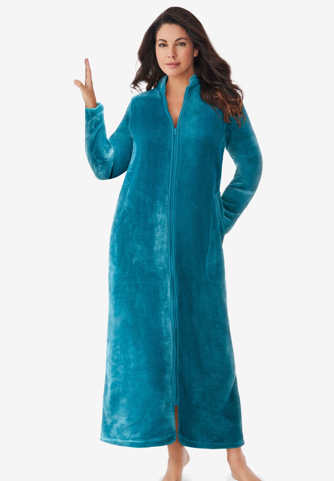 Plush Zip-Front Robe image number 0