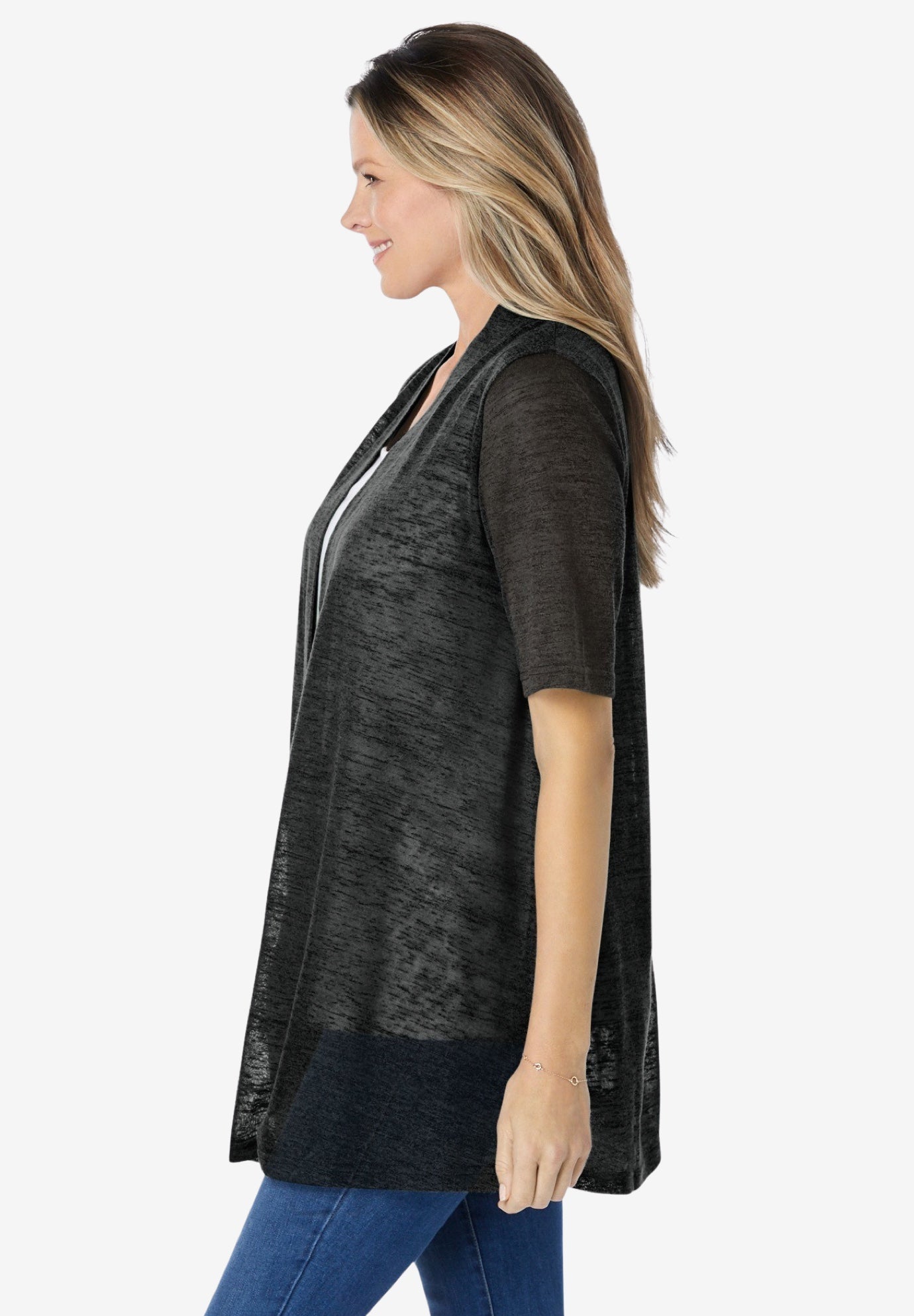 Lightweight Open Front Cardigan image number 2