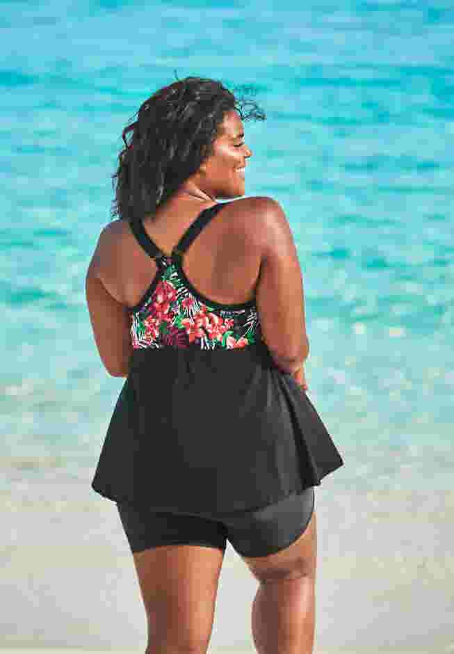 Zip-Front Tankini Top  image number 1