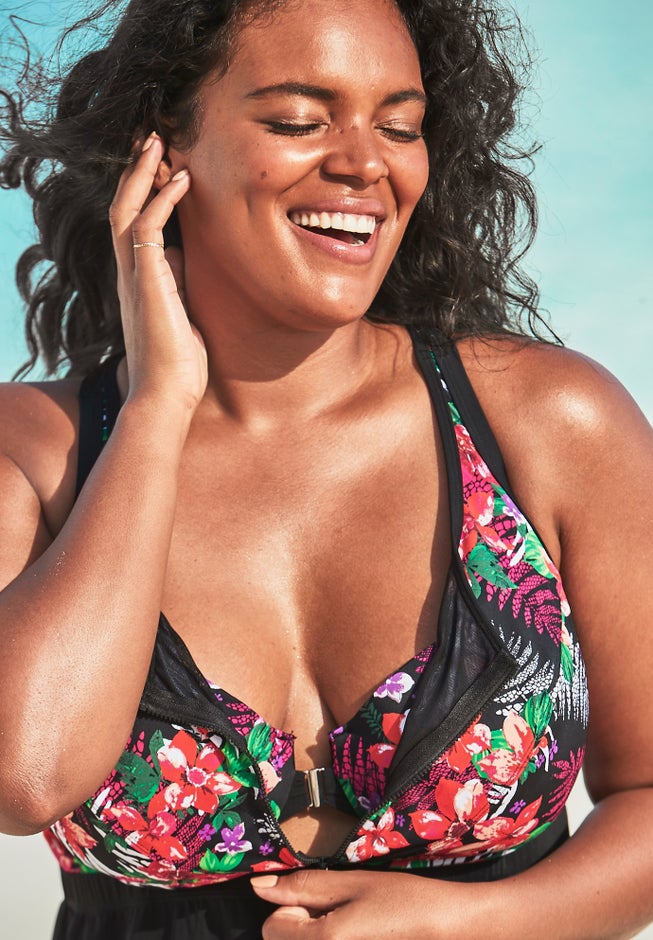 Zip-Front Tankini Top image number 2