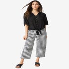 Gingham Crop Pants image number null