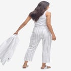 Straight Leg Cropped Linen-Blend Trousers image number null