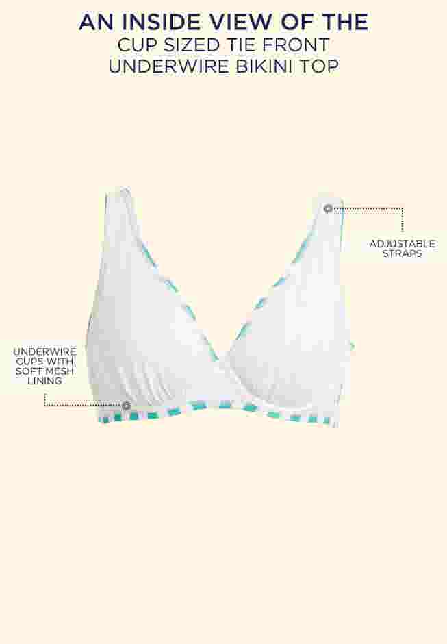 Cup Sized Tie Front Underwire Bikini Top image number 2