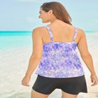 Longer-Length Tiered-Ruffle Tankini Top image number null