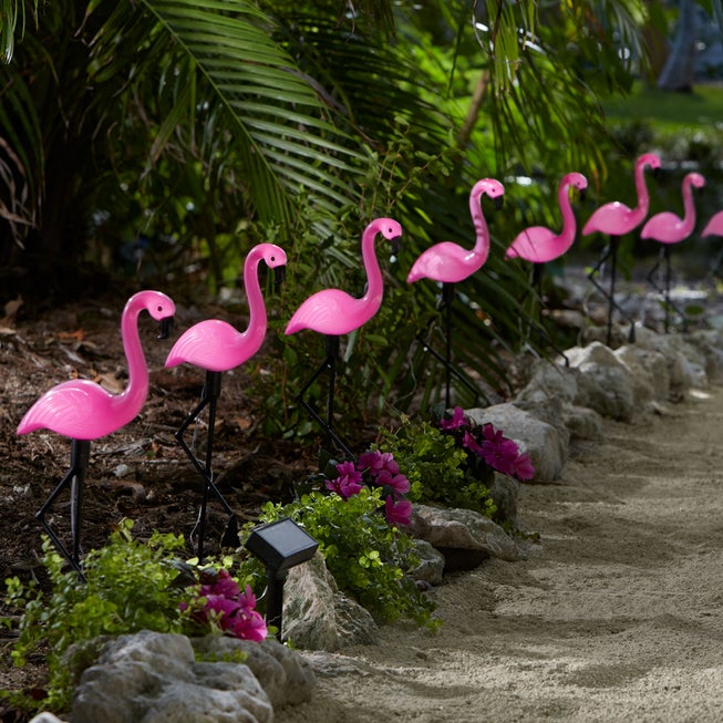 Flamingo Solar Stake Lights, Set of 10 image number null