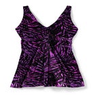 Twist-Front V-Neck Tummy Control A-Line Swim Dress image number null