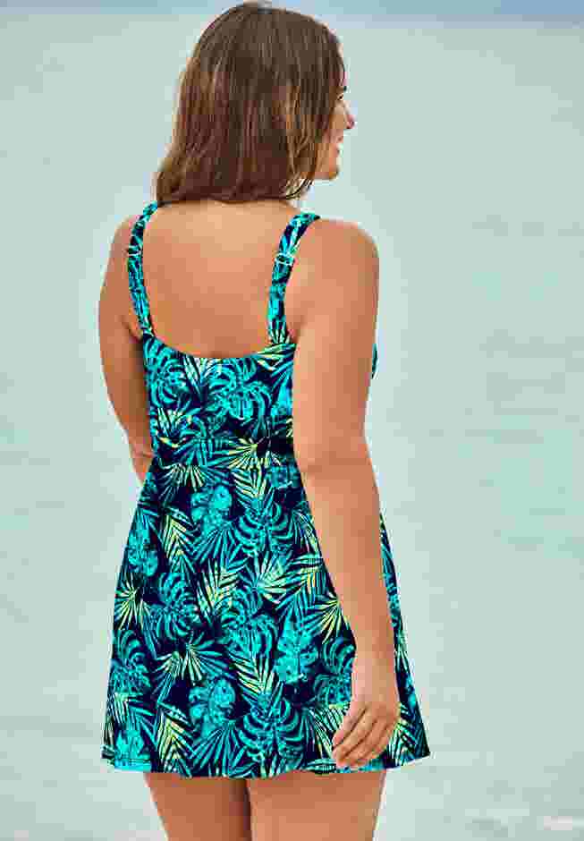 Twist-Front Swim Dress image number 1