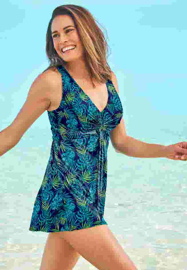 Twist-Front Swim Dress image number 2