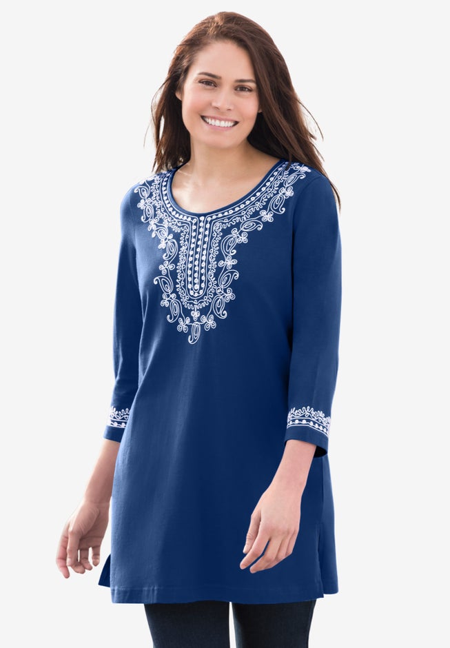 Embroidered Knit Tunic image number 9
