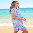 Longer Length Short-Sleeve Swim Tunic image number null