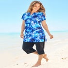 Longer Length Short-Sleeve Swim Tunic image number null