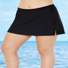 Side-Split Swim Skirt with Built-in Tummy Control Brief image number null